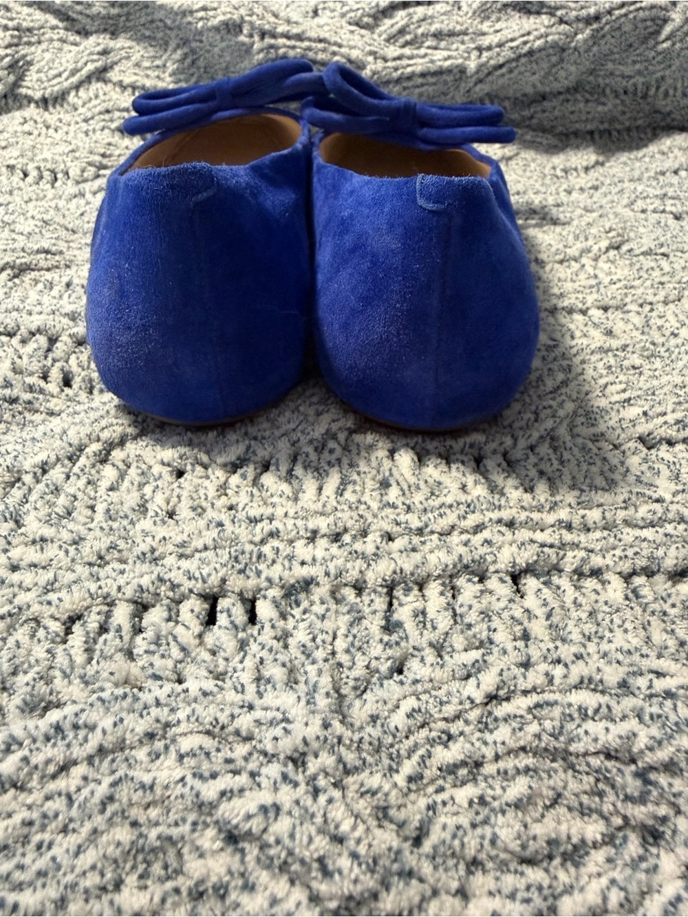 Gianni Bini Cobalt Blue Suede Bow Flats - Picture 3 of 4